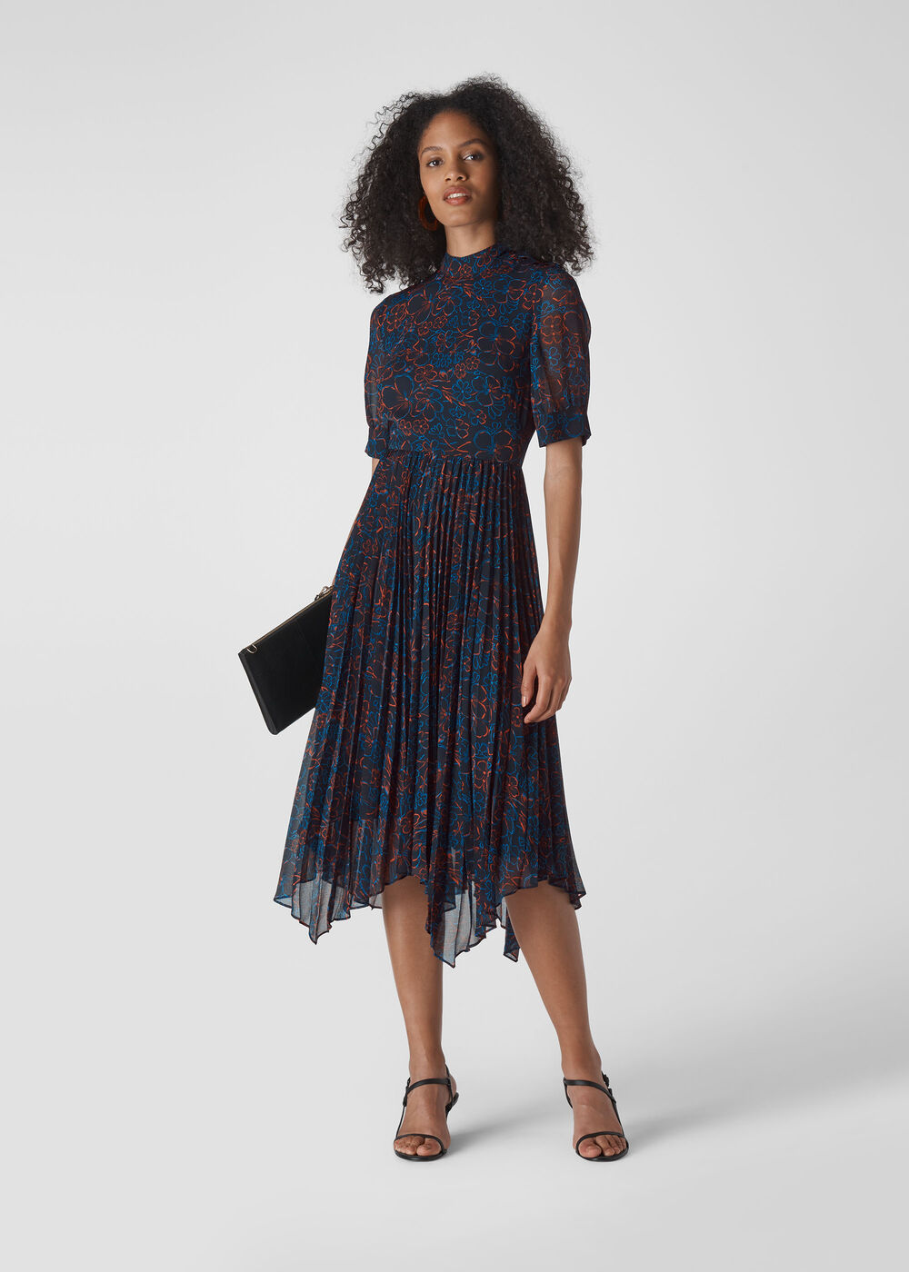 Outline Flower Midi Dress
